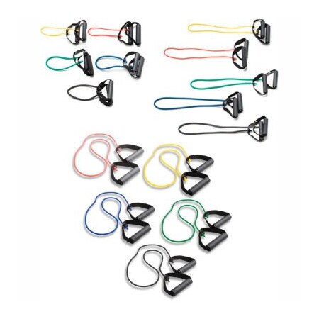 Fabrication Enterprises CanDo Exercise Tubing with Handles, Full Body Set -18", 36", 48"), 5 Color Set 1435313